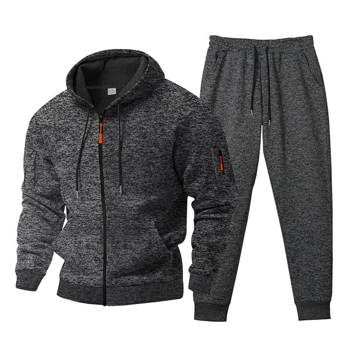 Herren sportliches Hoodie- und Jogginganzug-Set mit seitlichen Reißverschlusstaschen Aliams