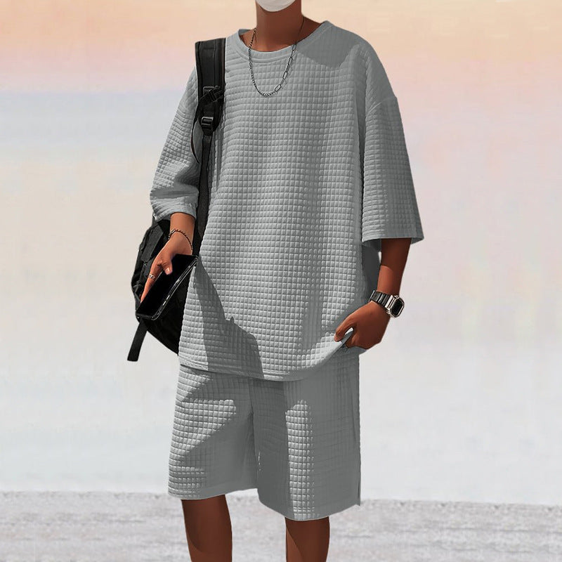 Herren Freizeitsport Set aus locker sitzendem Oberteil mit atmungsaktiven Shorts Aliams