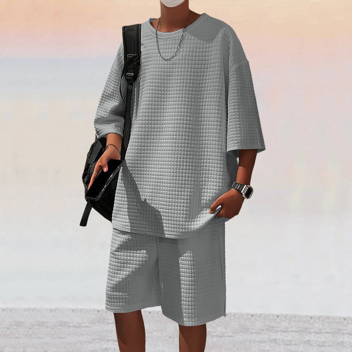 Herren Freizeitsport Set aus locker sitzendem Oberteil mit atmungsaktiven Shorts Aliams