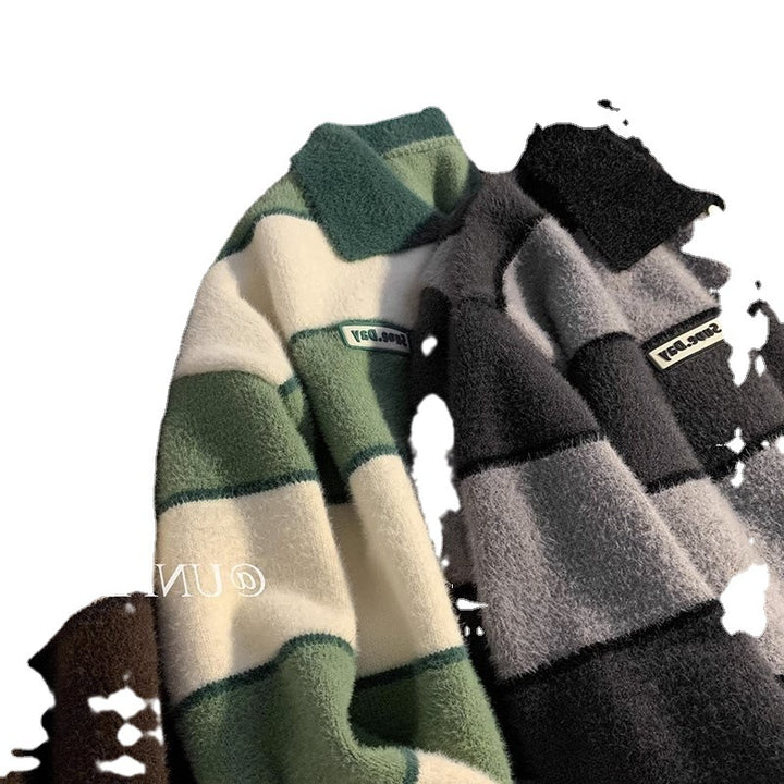 Damen kuscheliger Strickpullover mit klassischem Polokragen Aliams