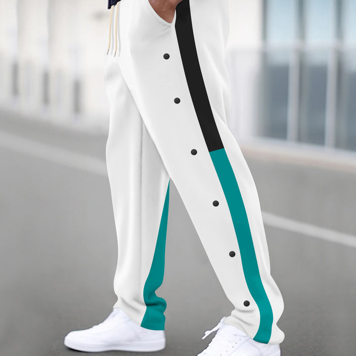 Herren Sportliche Jogginghose mit Druckknopfdetails und elastischem Bund Aliams