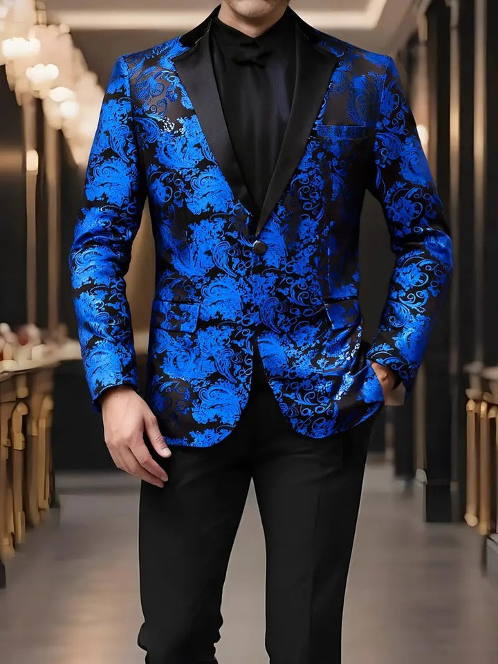 Herren extravagantes Paillettenblazer mit floralem Design Aliams