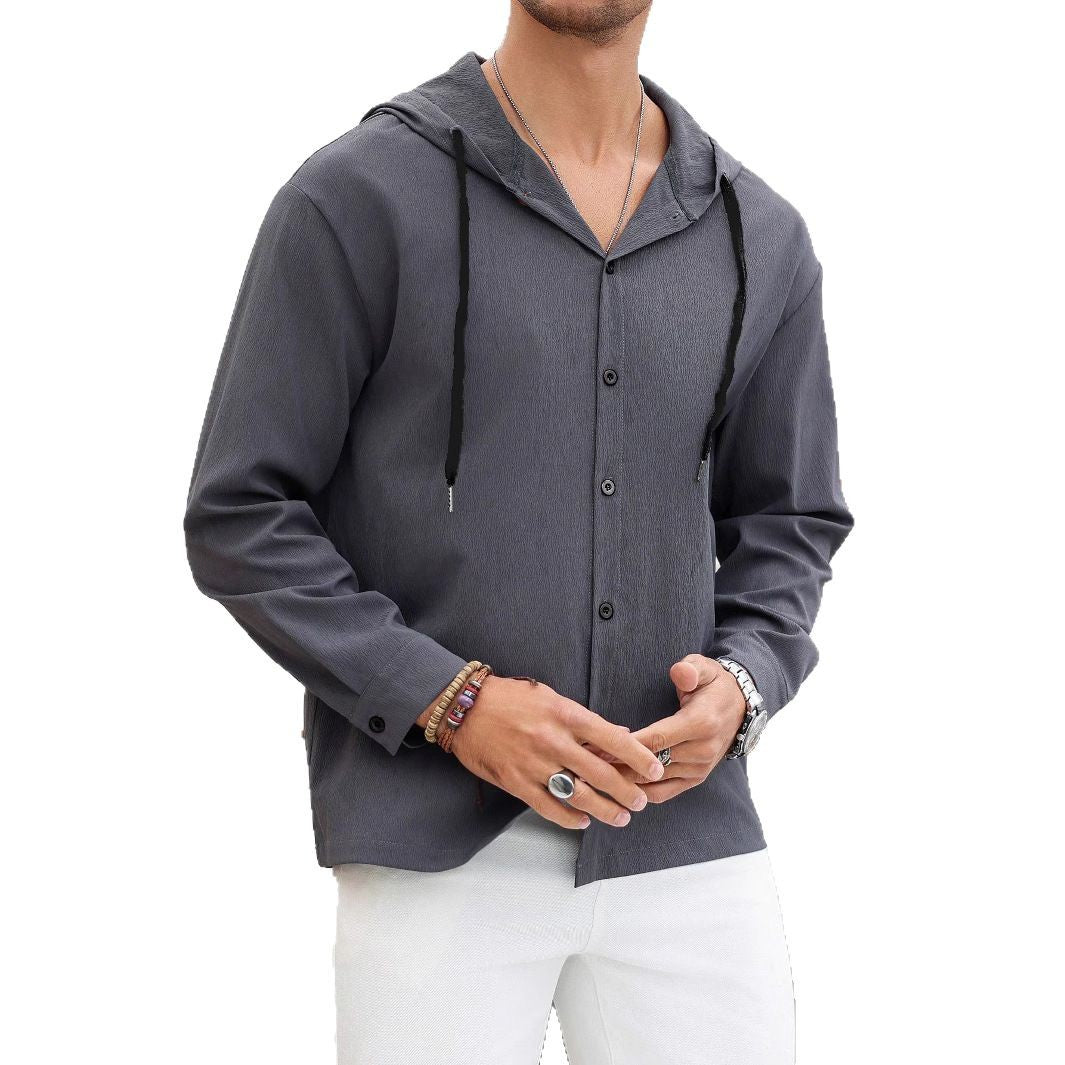 Herren sportliche Hemdjacke mit Kapuze und zeitgemäßem Design Aliams