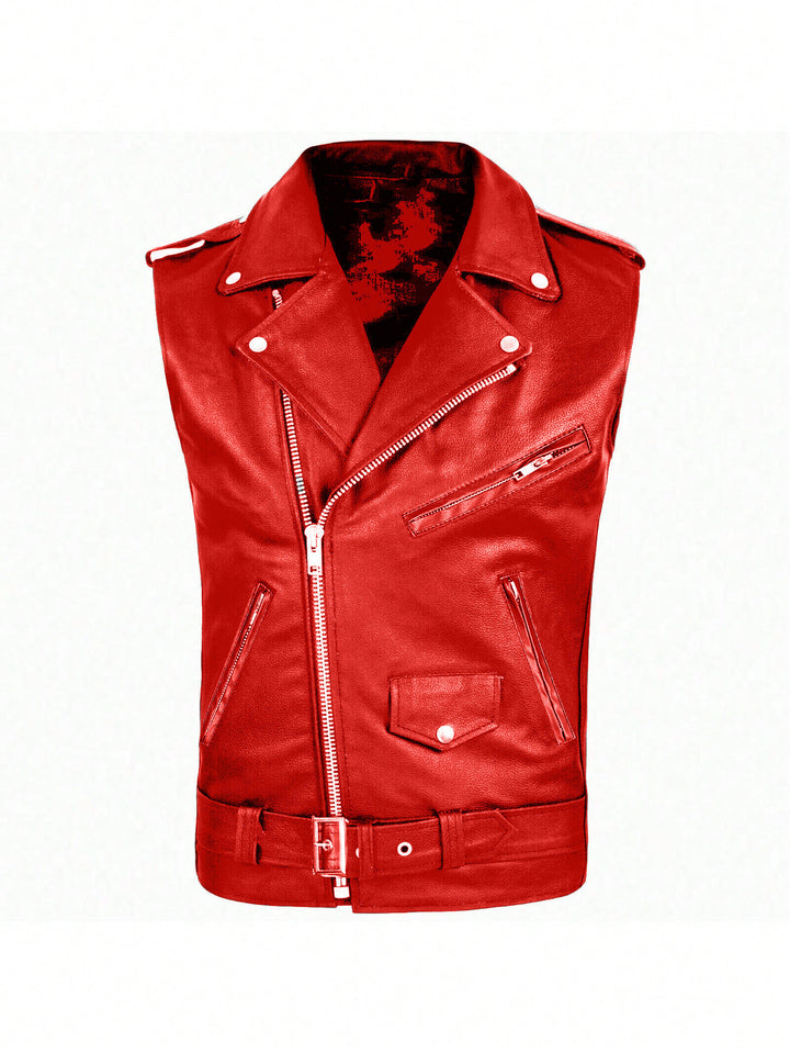 Herren stylische ärmellose Bikerjacke aus hochwertigem Leder Aliams