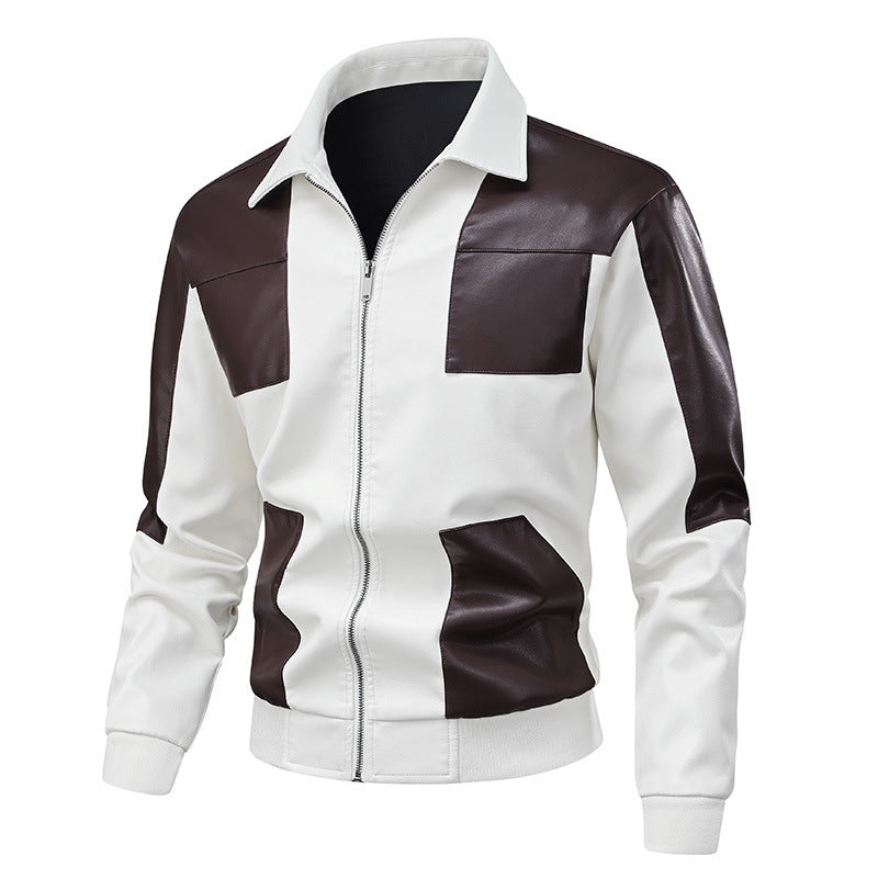 Herren stylische Bikerjacke mit modernen Kontrastdetails Aliams