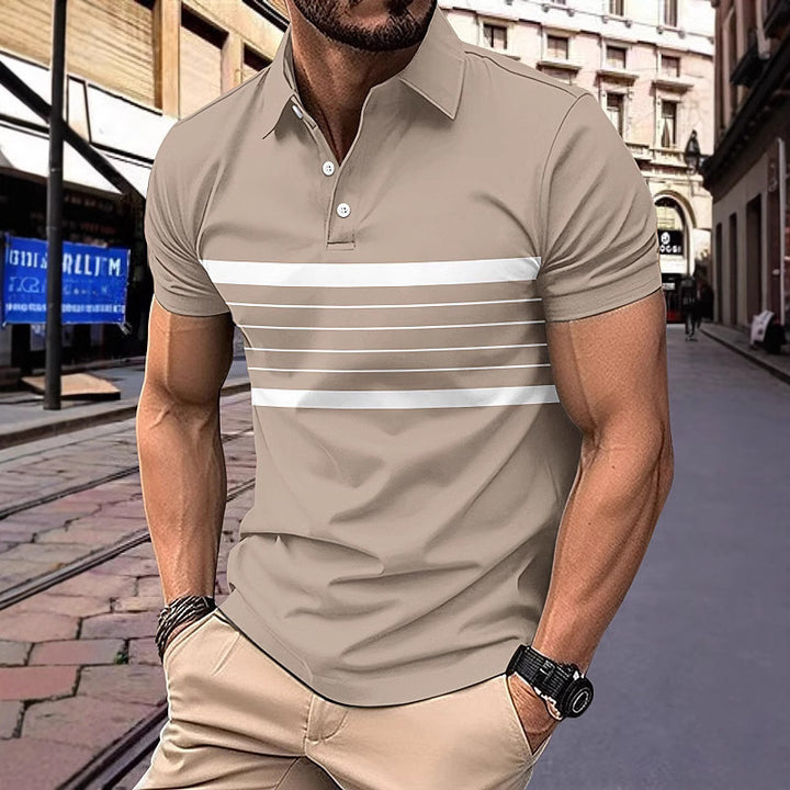 Herren Poloshirt mit modischen Streifen und bequemen Stoff Aliams
