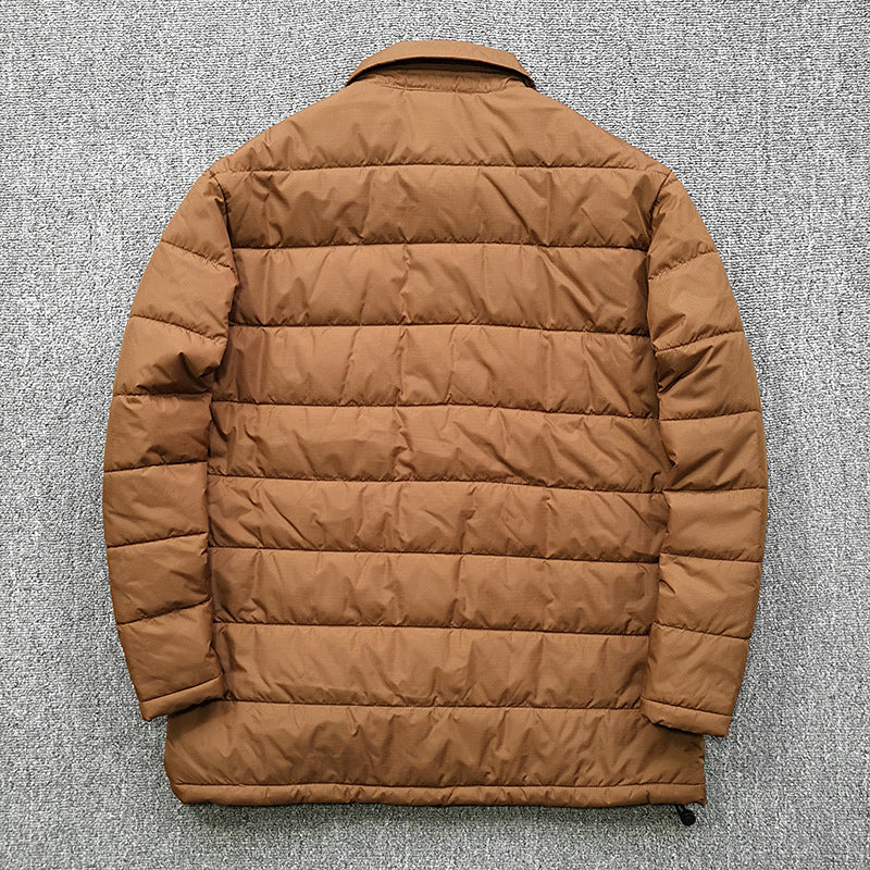 Herren gesteppte Overshirt-Jacke mit praktischen Klappentaschen und robustem Kragen Hedi-Mode