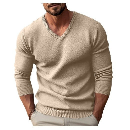 Herren Strickpullover mit V-Ausschnitt und hochwertiger Materialtextur Aliams