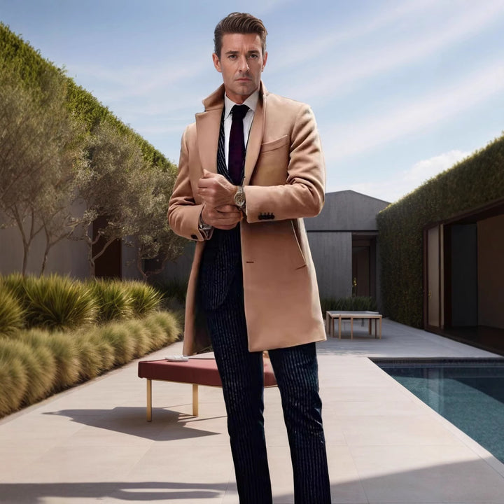 Herren eleganter Mantel im klassischen Schnitt Aliams
