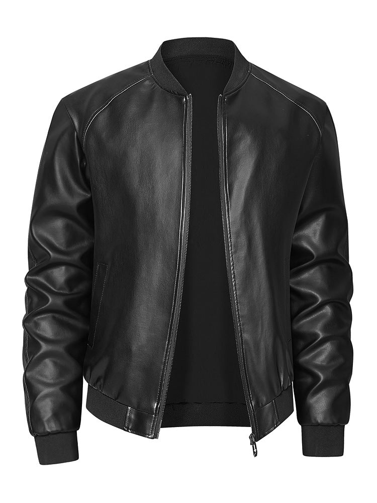Herren elegante Lederjacke mit modischem Schnitt und praktischen Taschen Aliams