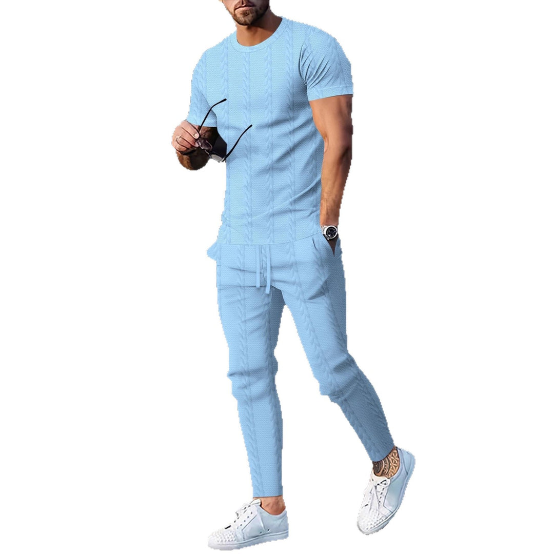 Herren stilvolles Freizeit-Set mit strukturierter Textur Aliams