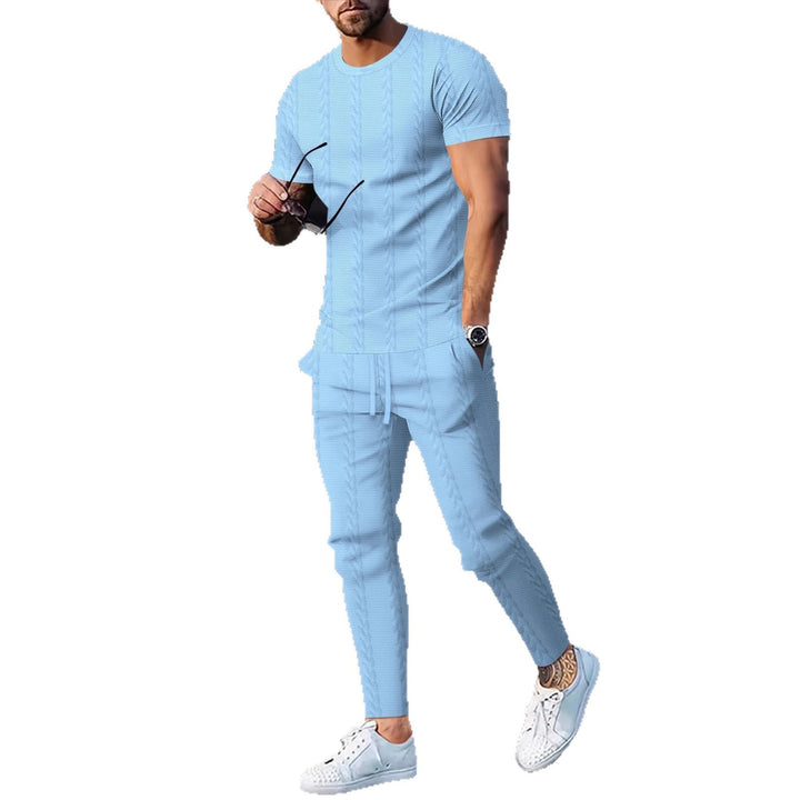 Herren stilvolles Freizeit-Set mit strukturierter Textur Aliams