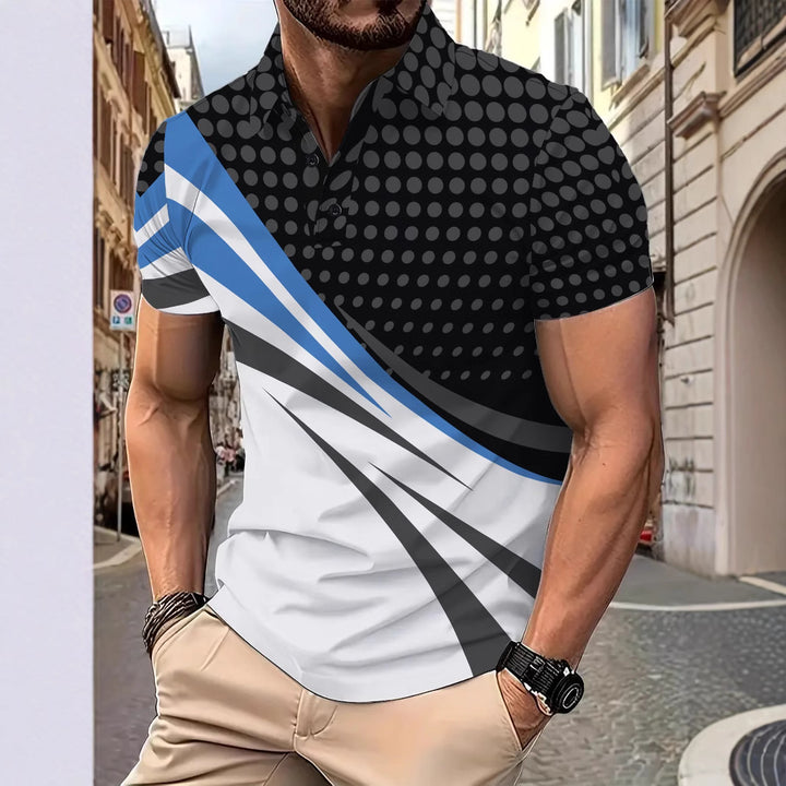 Herren Sportliches Poloshirt mit dynamischem Grafikdesign Aliams