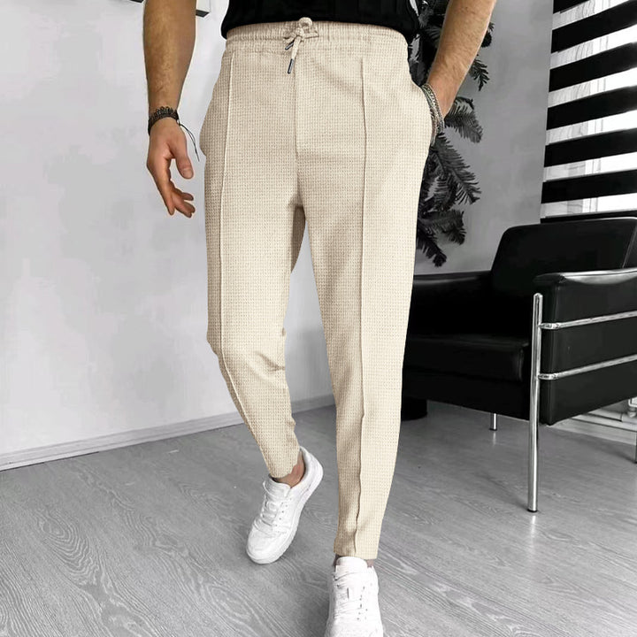 Herren elegante Freizeithose mit elastischem Bund und seitlichen Taschen Aliams
