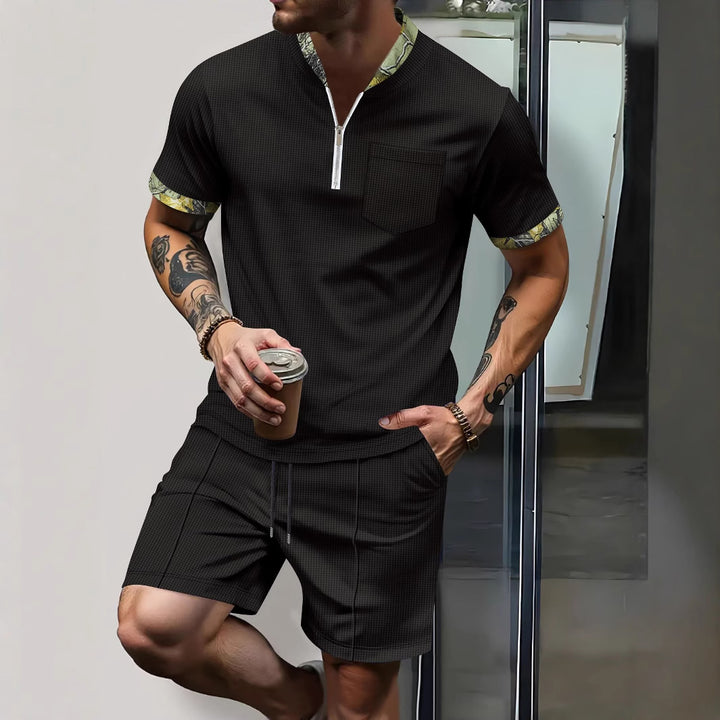 Herren Sportliches Kurzarm-Set mit Schulterdetails Aliams