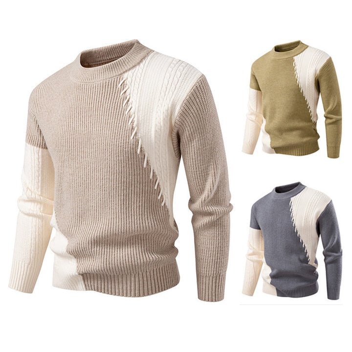 Herren Strickpullover mit modernem Struktur-Design und elegantem Kragen Aliams