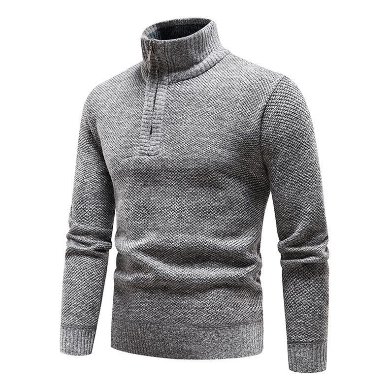 Herren Pullover mit halbem Reißverschluss und strukturiertem Design Aliams