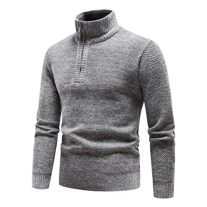 Herren Pullover mit halbem Reißverschluss und strukturiertem Design Aliams