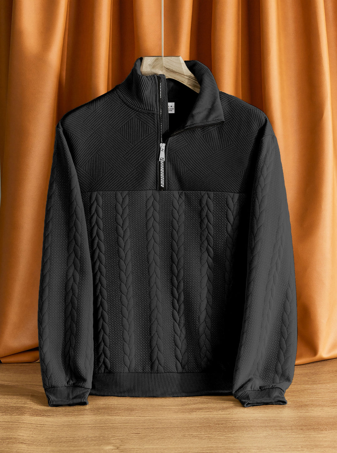 Herren Strickpullover mit hohem Kragen und strukturiertem Design Aliams