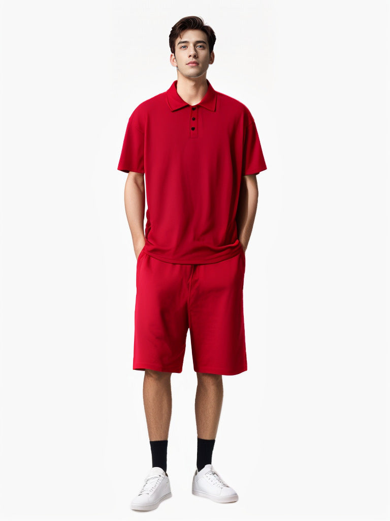 Herren Sportliches Kurzarm-Polo mit passendem Bermuda-Shorts Aliams