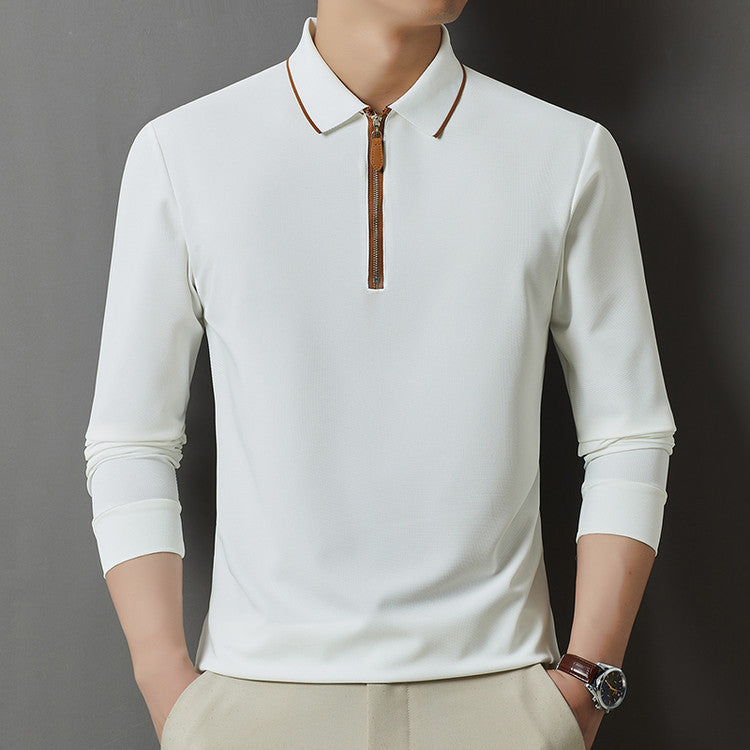 Herren sportliches Poloshirt mit modernem Reißverschluss und atmungsaktiven Eigenschaften Aliams