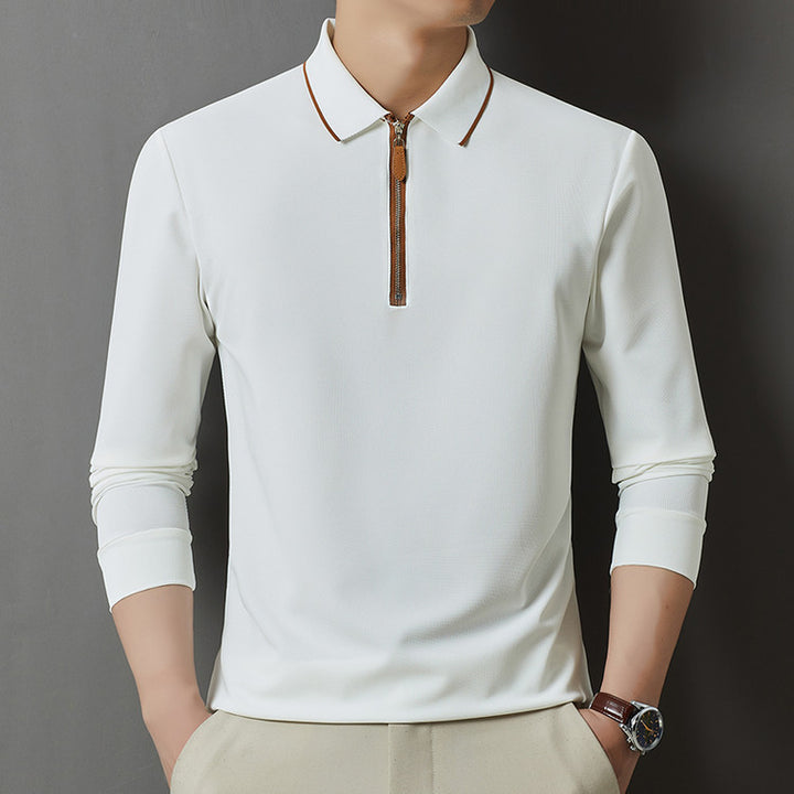 Herren sportliches Poloshirt mit modernem Reißverschluss und atmungsaktiven Eigenschaften Aliams