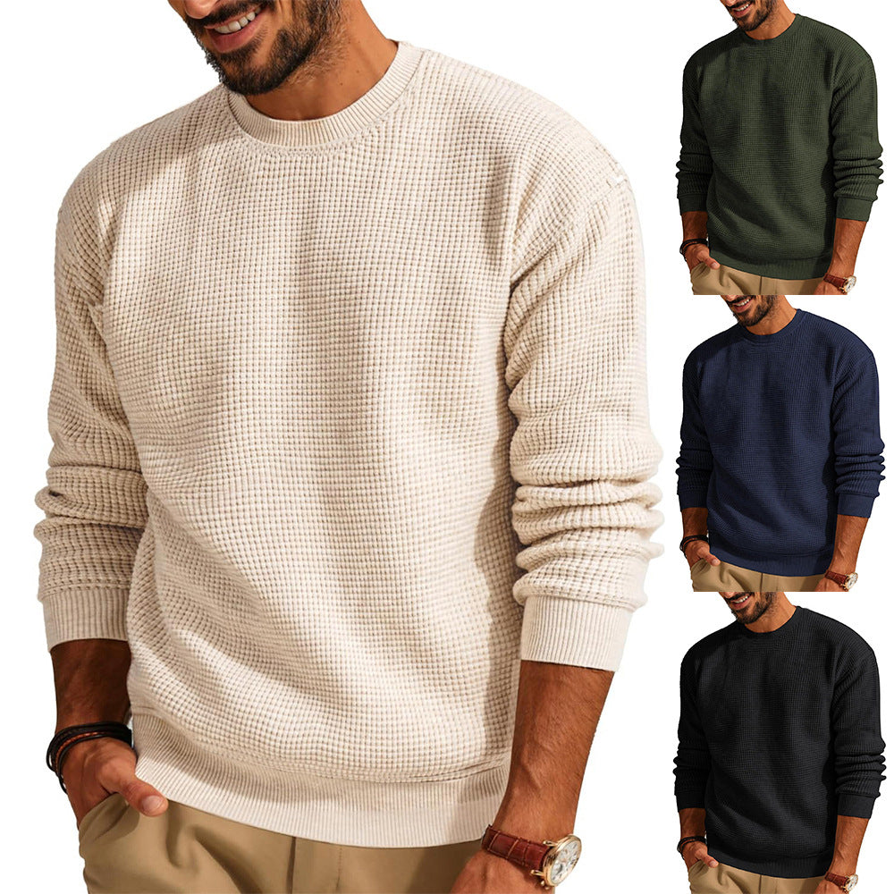 Herren Strukturierter Sweatshirt mit Rundhalsausschnitt Aliams