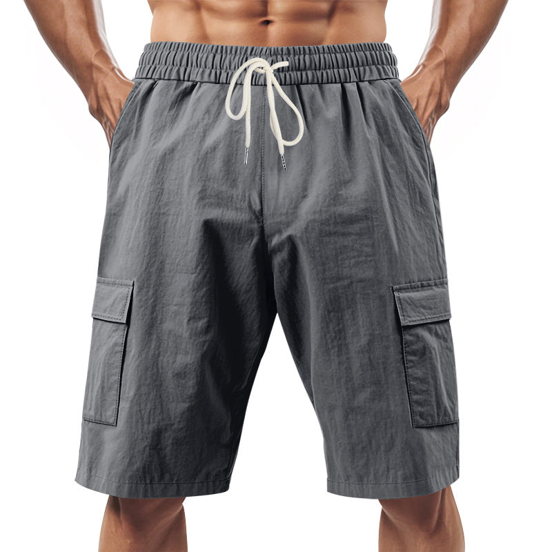 Herren Cargo-Shorts mit elastischem Bund und Funktionalen Taschen Aliams