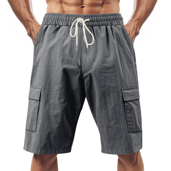 Herren Cargo-Shorts mit elastischem Bund und Funktionalen Taschen Aliams
