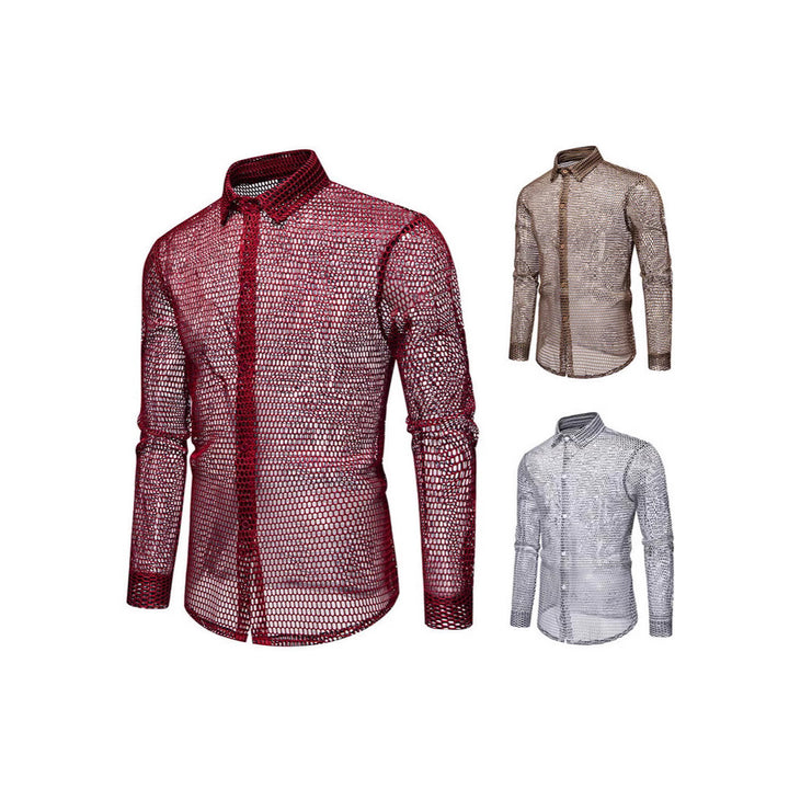 Herren elegante Netzhemd mit exklusivem Design und atmungsaktiven Eigenschaften Aliams