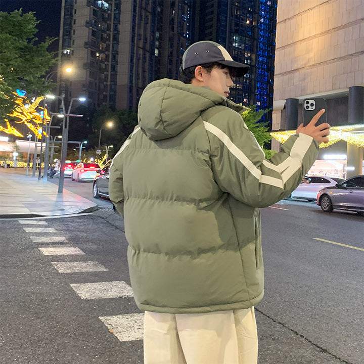 Herren funktionale Winterjacke mit Kapuze und gestepptem Futter Aliams