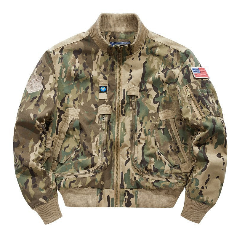 Herren stylische Bomberjacke mit vielseitigen Taschen Aliams