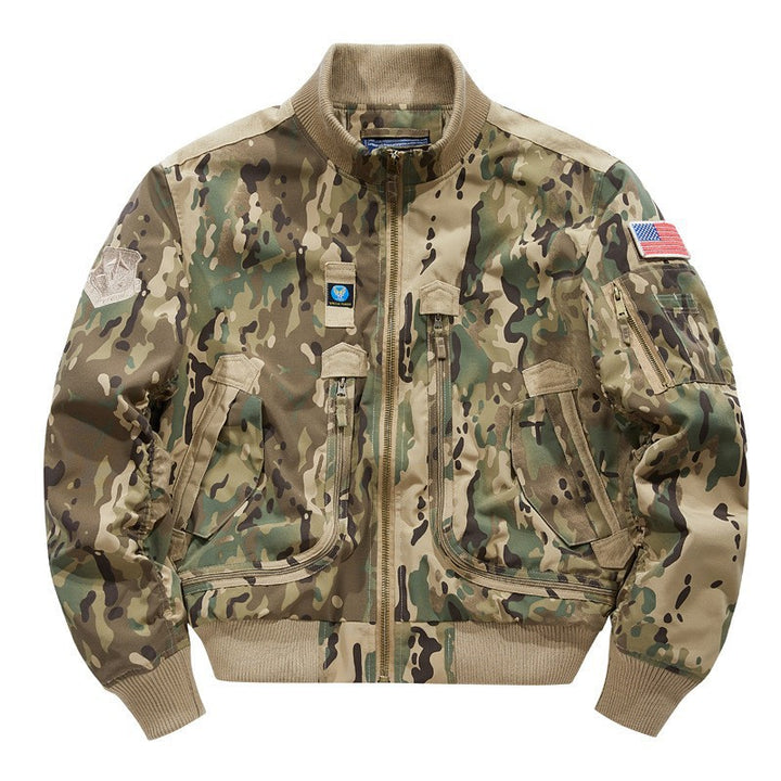 Herren stylische Bomberjacke mit vielseitigen Taschen Aliams