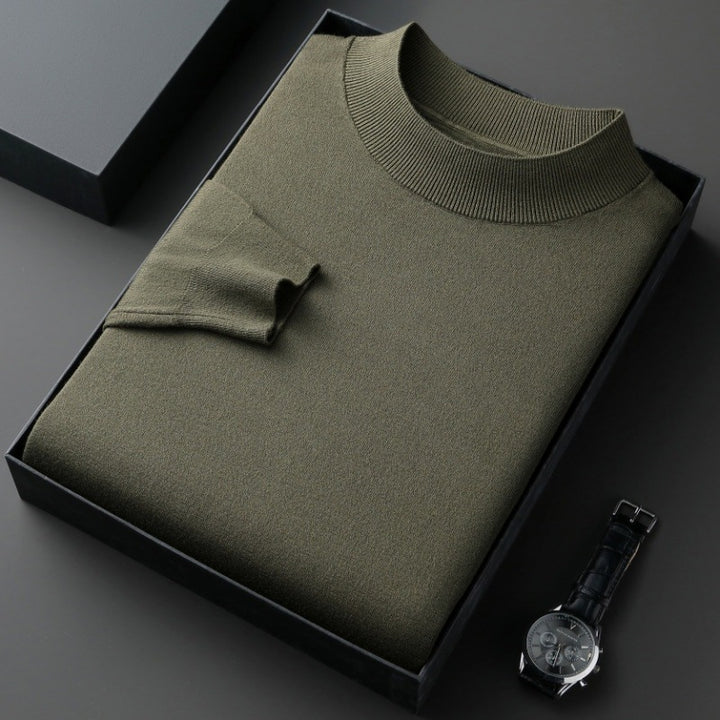 Herren eleganter Rundhalspullover aus feiner Baumwollmischung Aliams