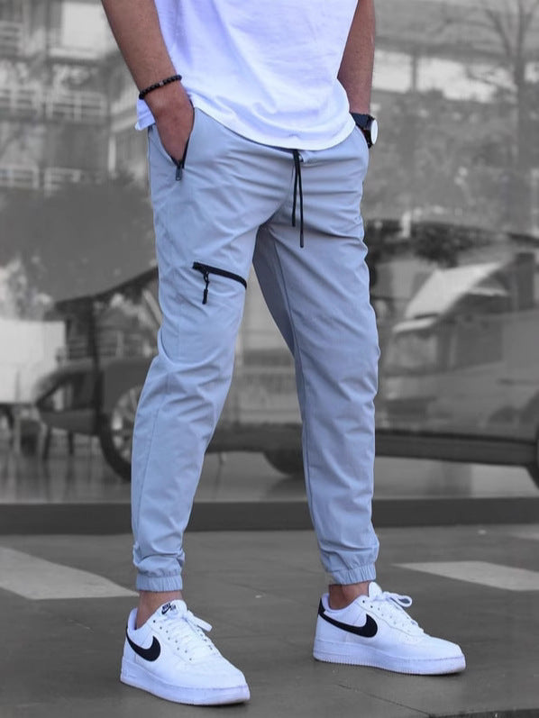 Herren sportliche Jogginghose mit praktischen Reißverschlusstaschen und elastischem Bund Aliams