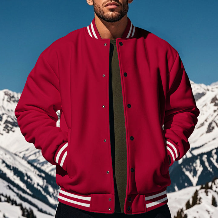 Herren Collegejacke mit elastischen Rippbündchen Aliams