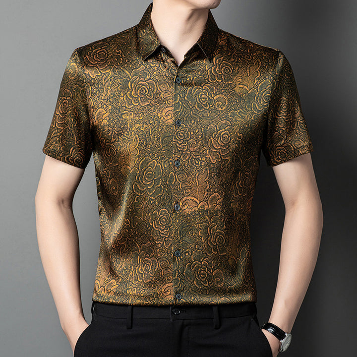 Herren Kurzarmhemd im floralen Design Aliams