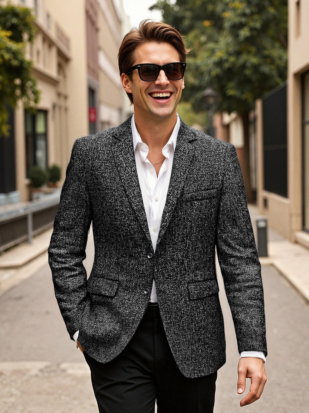 Herren eleganter strukturierter Blazer mit modischem Design und hochwertigen Materialien Aliams