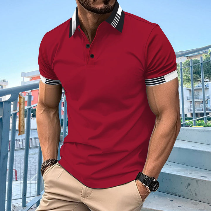 Stylisches Kurzarm-Polohemd für Herren mit Kontrastbesatz Aliams