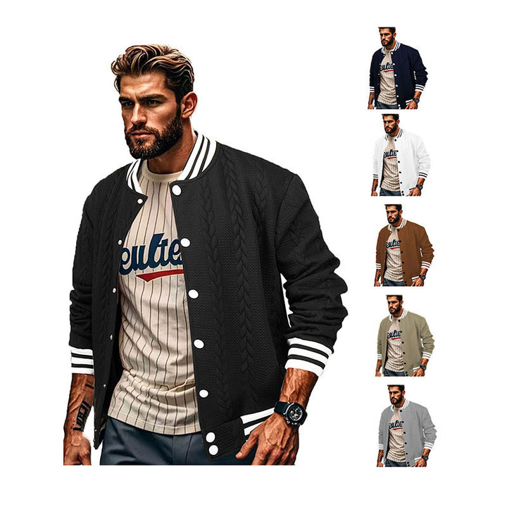Herren Sportswear-Bomberjacke mit strukturiertem Design und Kontraststreifen Aliams