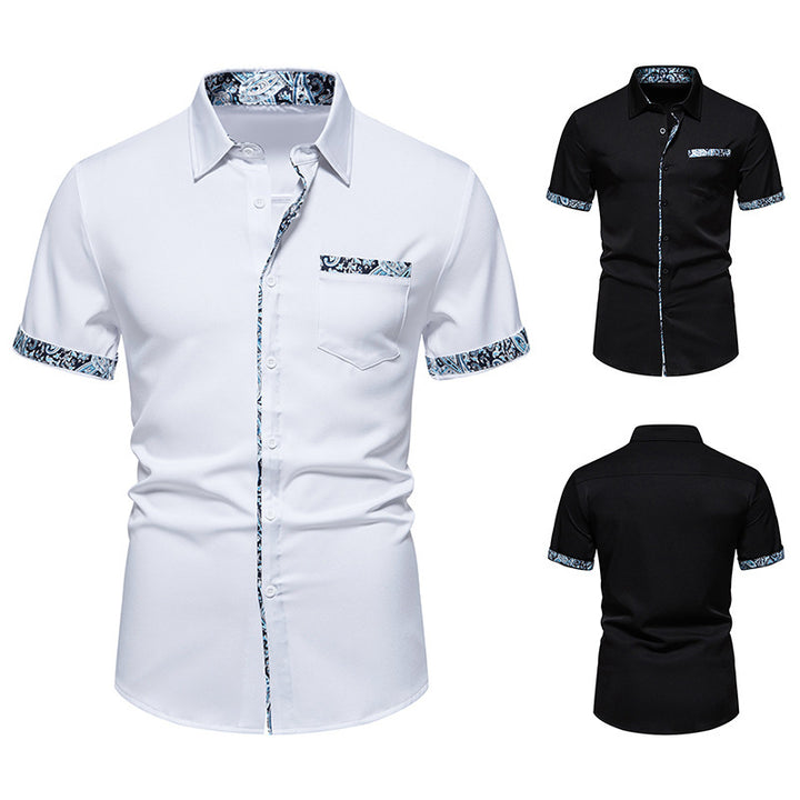 Herren Hemd mit kreativem Kragen und dekorativen Akzenten Aliams