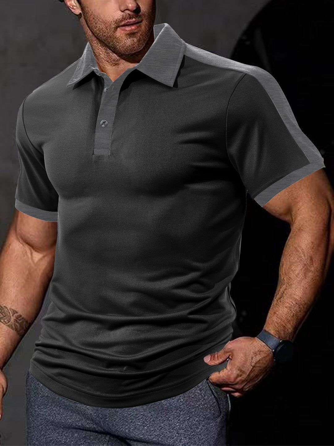 Herren sportliches Poloshirt mit modernem Schnitt und strukturiertem Gewebe Aliams