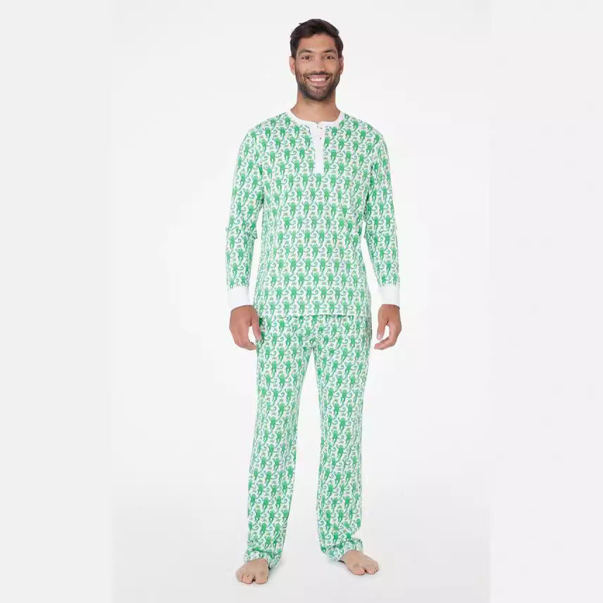 Herren Schlafanzug-Set mit frohem Muster und praktischen Taschen Aliams