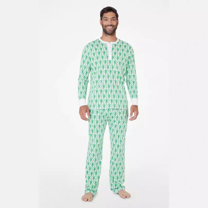 Herren Schlafanzug-Set mit frohem Muster und praktischen Taschen Aliams