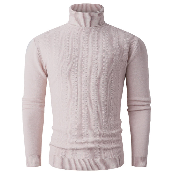 Herren Rollkragenpullover mit strukturiertem Muster und hohem Kragen Aliams