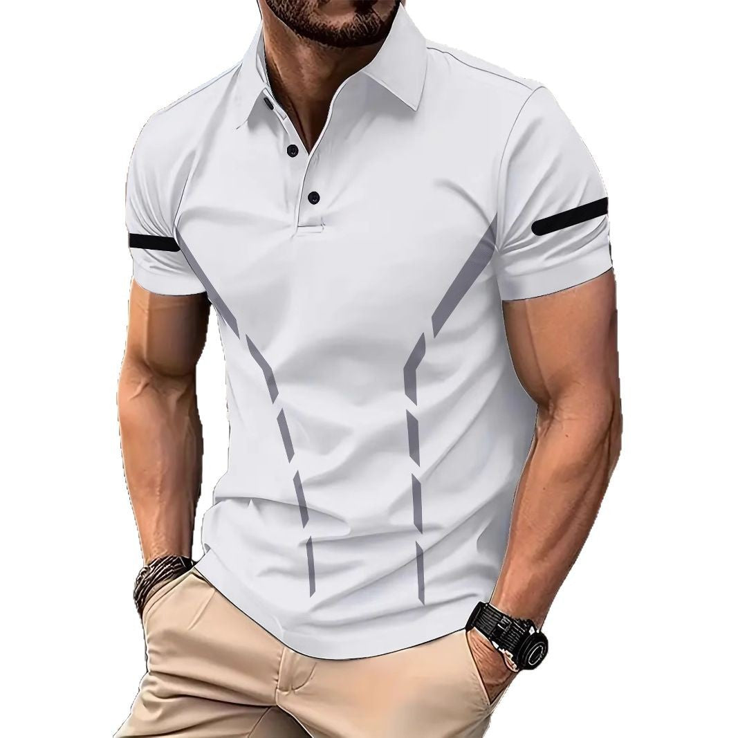 Herren Poloshirt mit modernem sportlichem Schnitt und dynamischen Akzentlinien Aliams