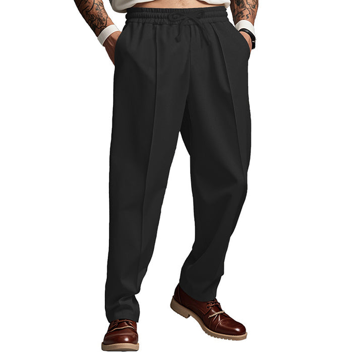 Herren Chino-Hose mit verstellbarem Bund und eleganter Faltenoptik Aliams