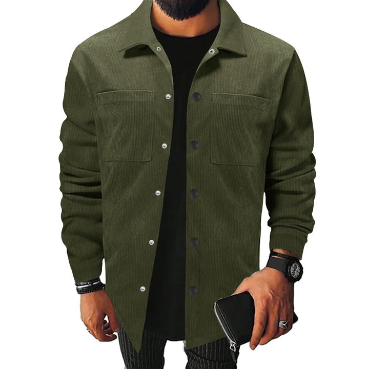 Herren Kordjacke mit praktischen Taschen und Knopfdetail Aliams