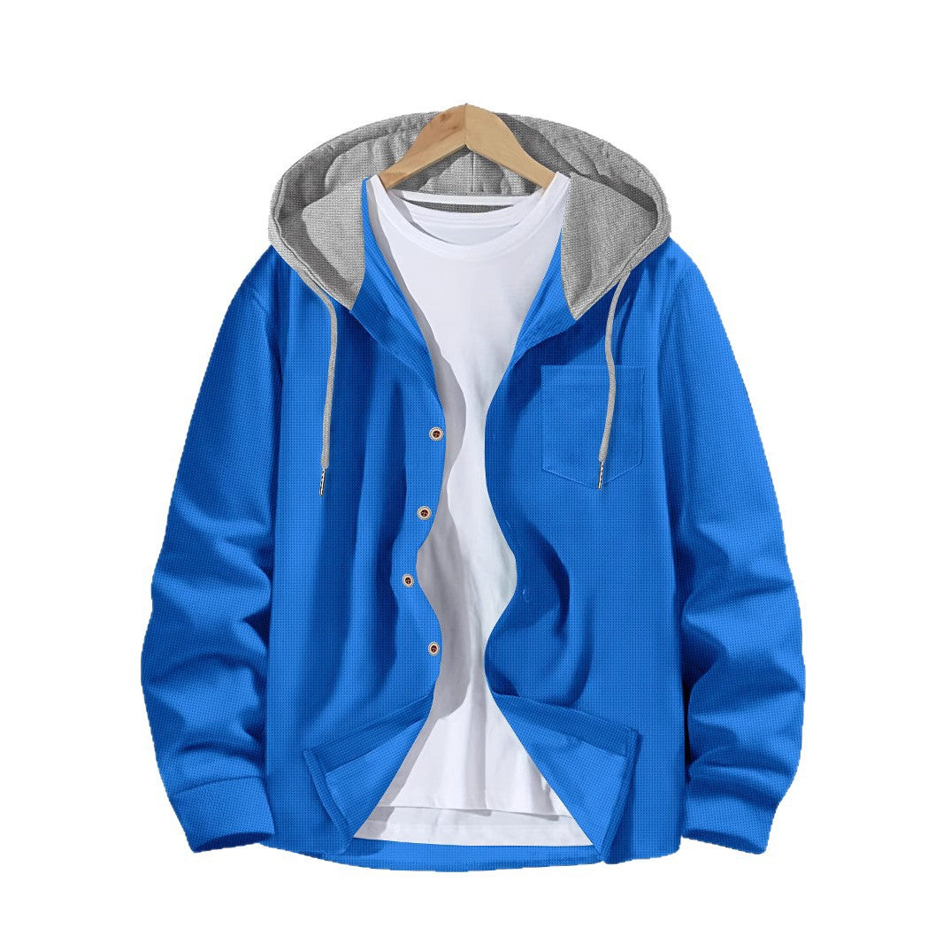 Herren vielseitiges Kapuzenshirt mit strukturierter Oberfläche und praktischer Brusttasche Aliams