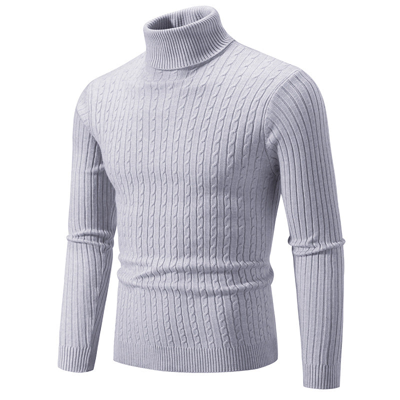 Herren Rollkragenpullover mit strukturiertem Zopfmuster Aliams